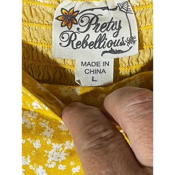 Pretty rebellious shirt sleeveless flowers strips high low large rayon armpit to - Picture 7 of 10